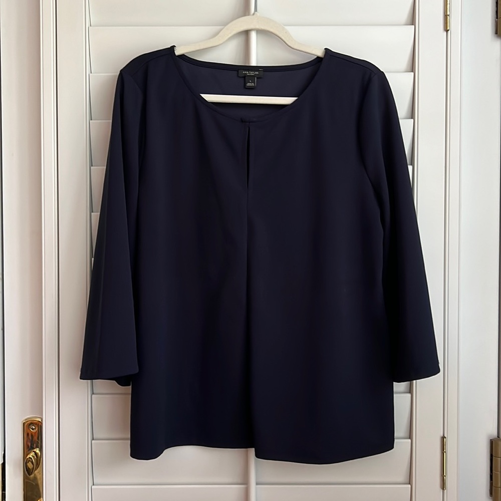 Ann Taylor Factory Navy Blouse